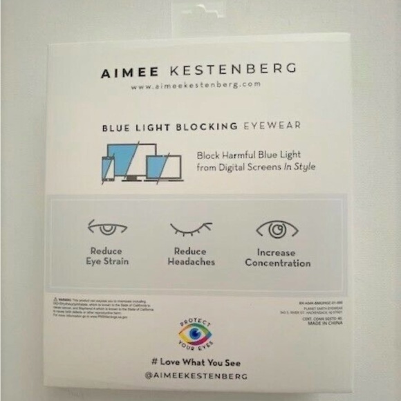 Aimee Kestenberg Blue Light Blocking Eyewear Pair of Two Glasses and Case New - Picture 2 of 2